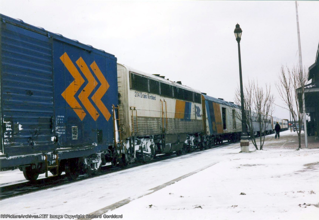 ONR mixed train pulls into the Station to begin boarding